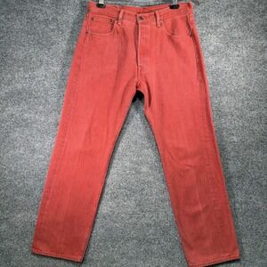 Levi's 501xx Jeans Men's 34x32 Red Button Fly Original Straight Denim Casual